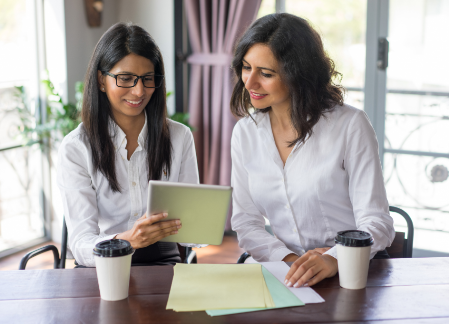Workplace colleagues collaborating